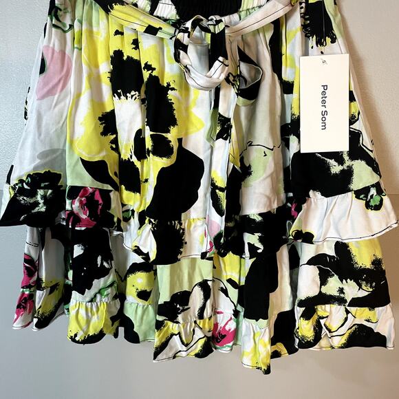 NWT Peter Som x ANTHROPOLOGIE Ruffled Mini Skirt Floral Size Small - Picture 6 of 15